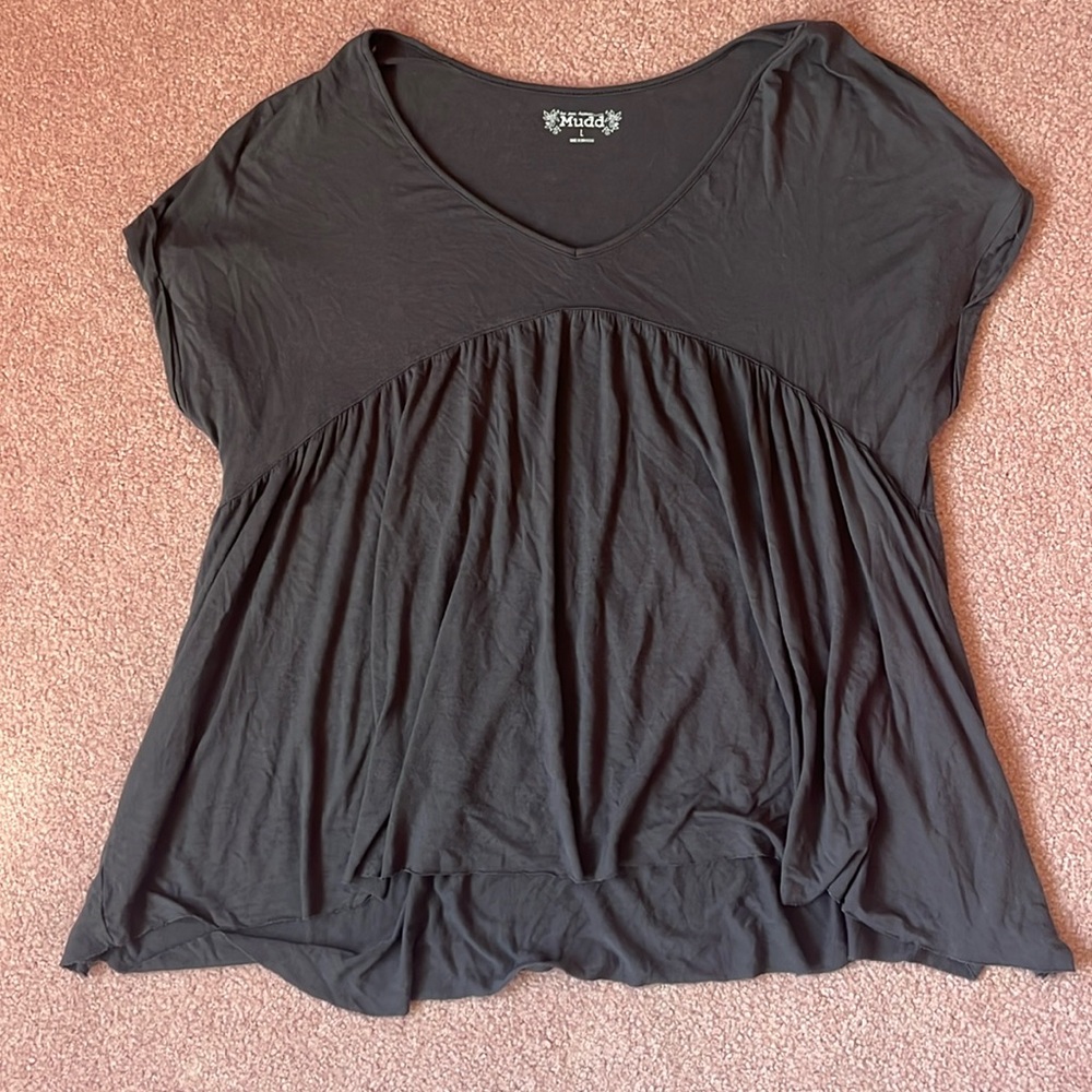 Mudd Gray Flowy Top Size L